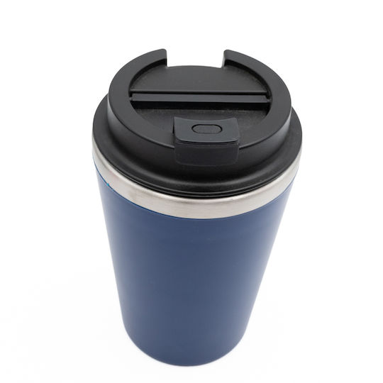 TnS Thermos Bottle Stainless Steel 350ml Blue with Mouthpiece