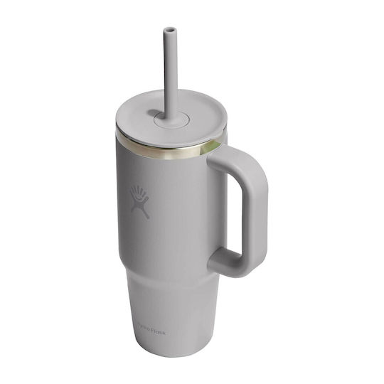 Hydro Flask Handled Tumbler Термос 710ml THERMOS ALL AROUND TRAVEL TUMBLER Birch със сламка и дръжка