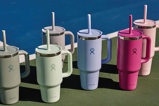 Hydro Flask Handled Tumbler Термос 710ml THERMOS ALL AROUND TRAVEL TUMBLER Birch със сламка и дръжка