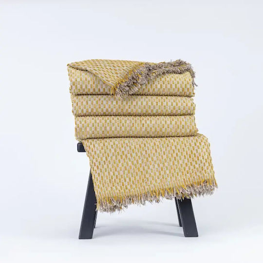 Borea Ριχτάρι Πολυθρόνας Chenille 180x180εκ. Μουσταρδί