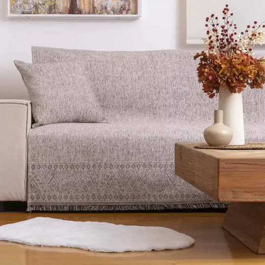 Borea Ριχτάρι Τριθέσιου Καναπέ Chenille 180x300εκ. Εκρού