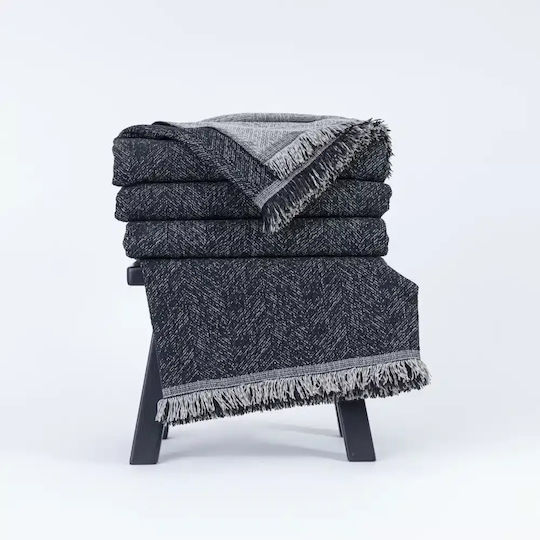 Borea Borea Armchair Throw 2 Sides 180x180cm Petrol Blue