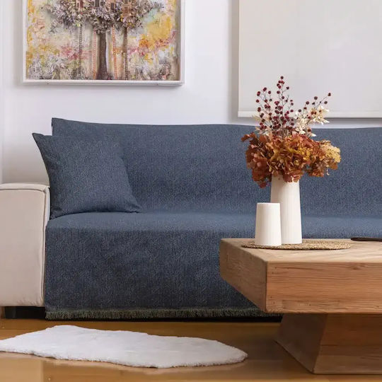 Borea Borea Armchair Throw 2 Sides 180x180cm Petrol Blue