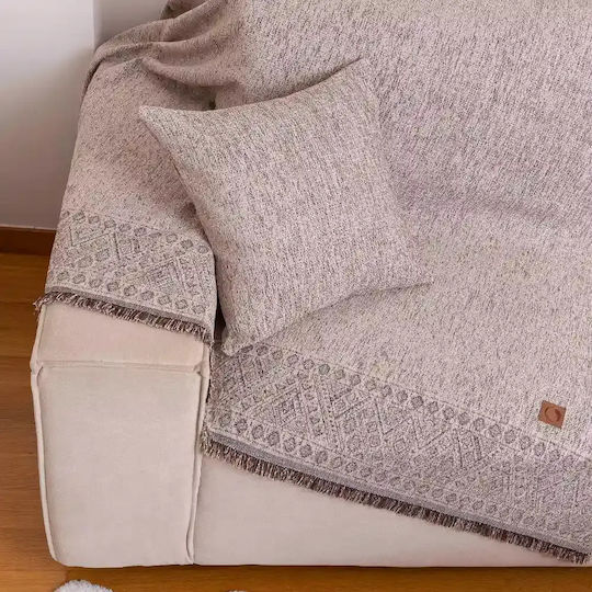 Borea Three-Seater Sofa Throw Chenille 180x300cm Terra