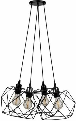 NG Santas Deckenleuchte Schwarz für 4 Lampenbirnensockel E27 60x80cm