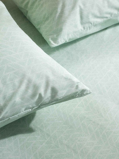 Peiraiki Patraiki Pyramid Cearceafuri De Pat Single 100x200+30cm Cu Hugger Din Cauciuc Teal