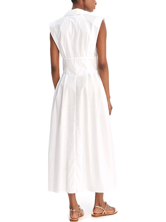 Summer Midi Shirt Dress White