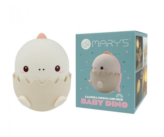 Mary's Led Lamps Mary's Kids Night Light Rgb Baby Dino Pink 901.00083