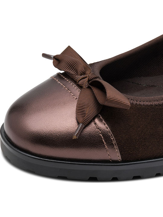 Silia D Wildleder Damen Ballerinas Braune
