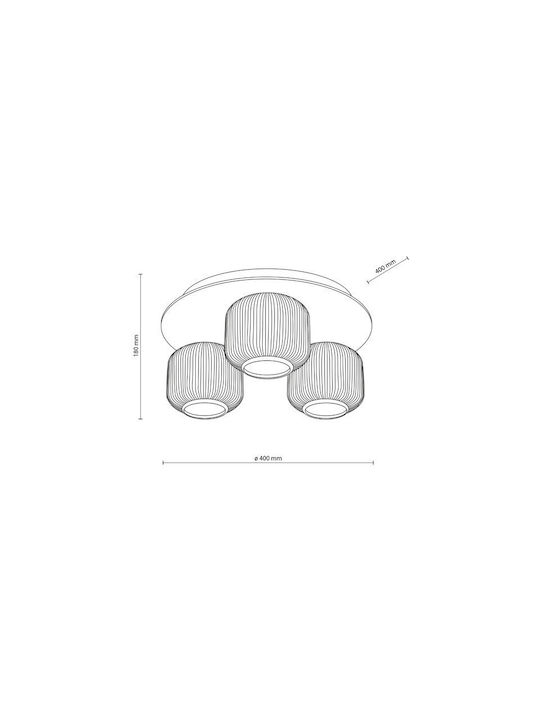 TK Lighting Πλαφονιέρα Οροφής με Ντουί E14