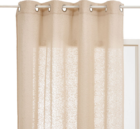 Curtain with Grommets Eyda Beige 140x240cm