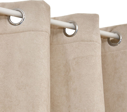 Curtain with Grommets Automne Beige 140x260cm