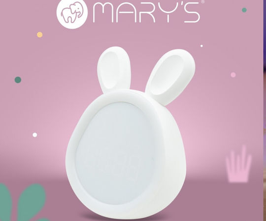 Mary's Επιτραπέζιο Ψηφιακό Ρολόι LED Πλαστικό με Ξυπνητήρι Λευκό 901.00056