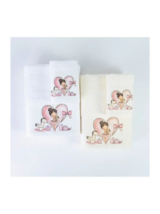 Borea Set Babyhandtücher 2 Stück Ecru 30x50cm