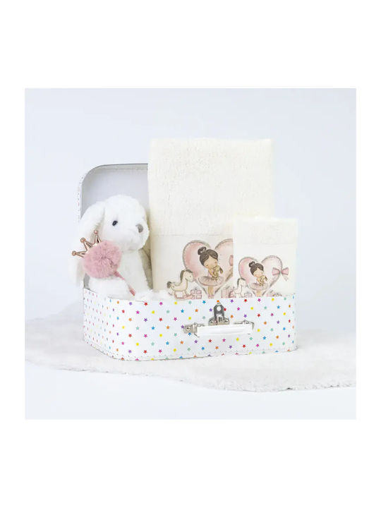 Borea Set Babyhandtücher 2 Stück Ecru 30x50cm