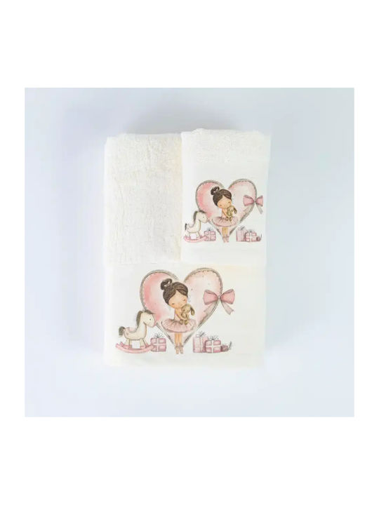 Borea Set Babyhandtücher 2 Stück Ecru 30x50cm