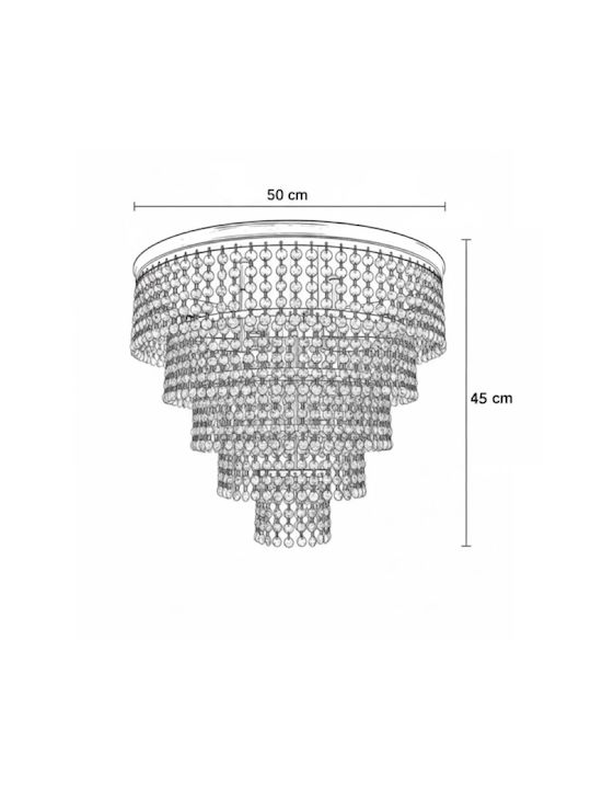 NG Santas Kronleuchter 8xG9 mit Kristallen Silber NGL-2026612-CH