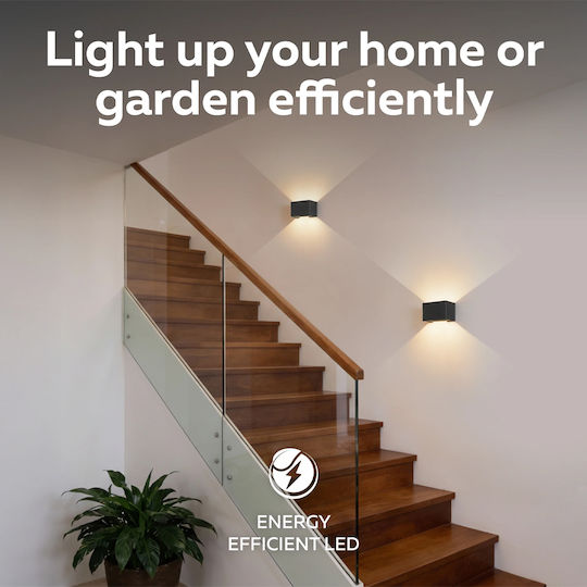 Lampa Calex Venice Стенно Външно Осветително Тяло LED IP54 7W с Топло бяло Светлина Двоен лъч