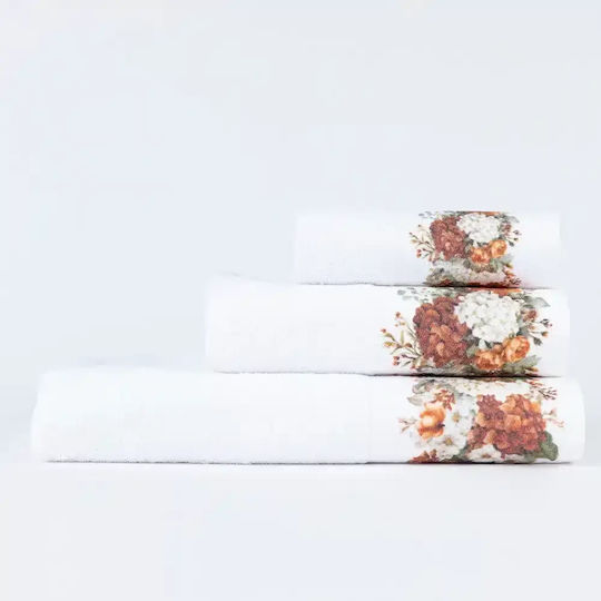 Borea Set of Bath Towels 3 pcs Autumn White
