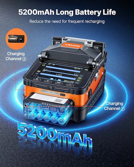 Vevor Optischer Fiber Fusion Splicer Batterie mit Fall