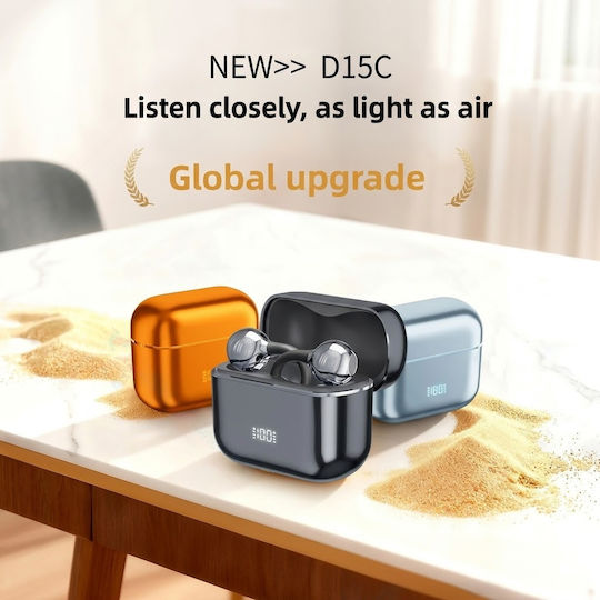 Busd Ai Pro19 Open Ear Casti Bluetooth Handsfree cu Husă de Încărcare Portocalii