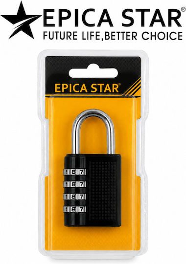 Epica Star Epica Star Vorhängeschloss Messing Kombination Schwarz