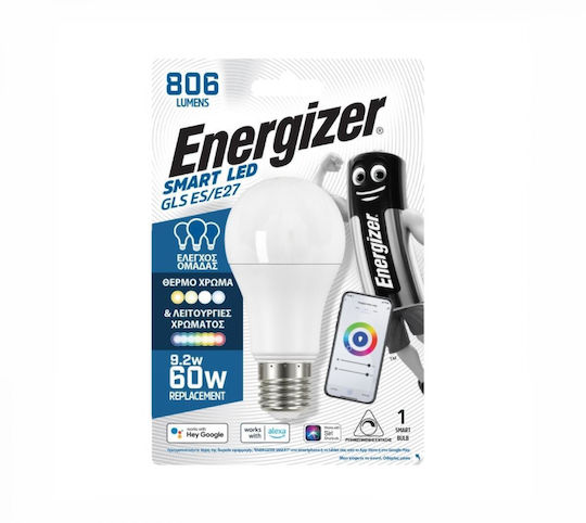 Energizer Умна Крушка LED 9W За Накрайник E27 RGBW 806 Лумени Димируема