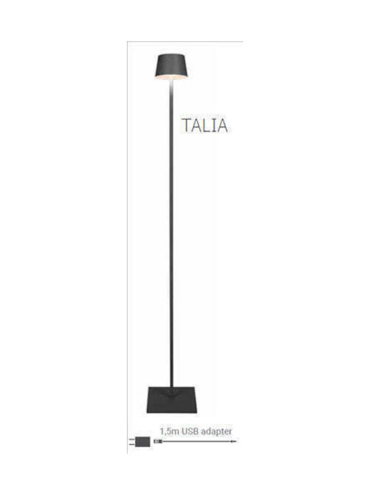 Fos me Talia LED Φωτιστικό Δαπέδου Υ120xΜ20εκ. με Θερμό Λευκό Φως 170lm Μαύρο