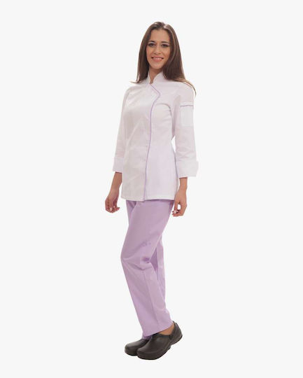 The Uniform Company Σακάκι Σεφ Γυναικείο Λευκό με Μακρύ Μανίκι
