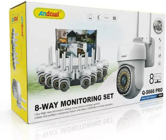 Überwachungssystem Q-S666 8 Kameras Kameras IP 8MP mit Rekorder NVR