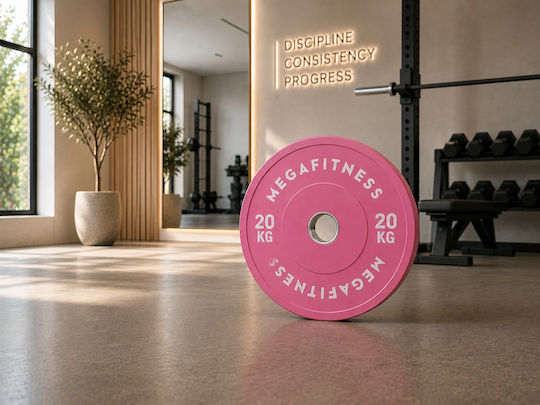 MegaFitness Bumper Strength Training Plate Olympic Type Rubber 1 x 20kg Φ50mm