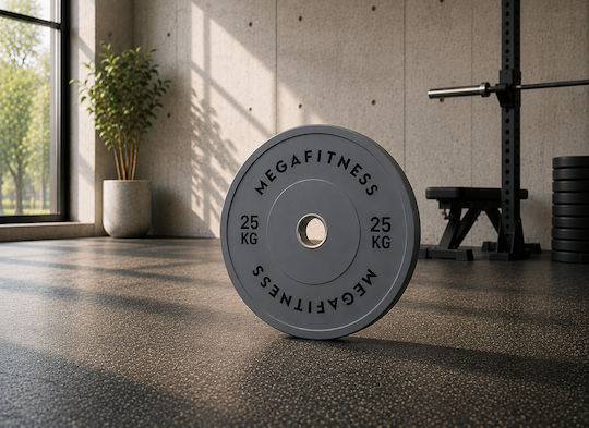 MegaFitness Bumper Strength Training Plate Olympic Type Rubber 1 x 25kg Φ50mm