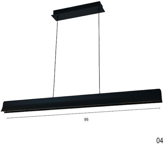 Luma Black LED Pendant Ceiling Light with Warm White Light Rail