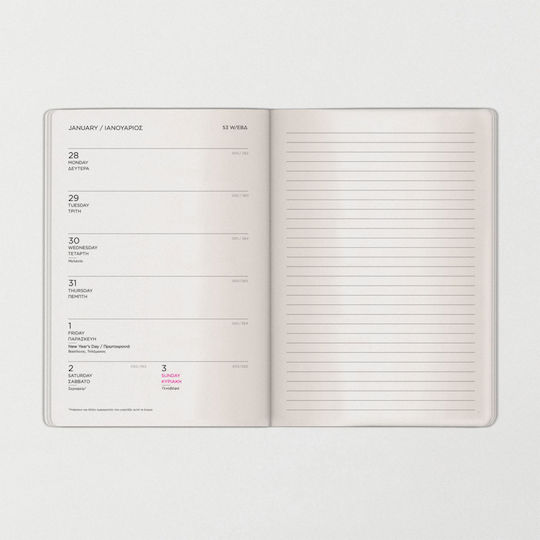 Type Center Weekly Agenda A6 2027 Green Leather 10.5x14.8cm (with Personalization)