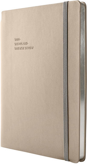Type Center Weekly Agenda A5 2027 Silver Leather 14x20.5cm (with Personalization)