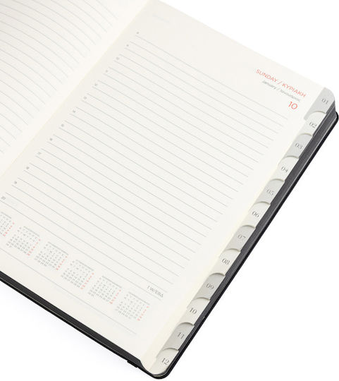Type Center Daily Agenda B5 2027 Black Leather 5x23.4cm (with Personalization)