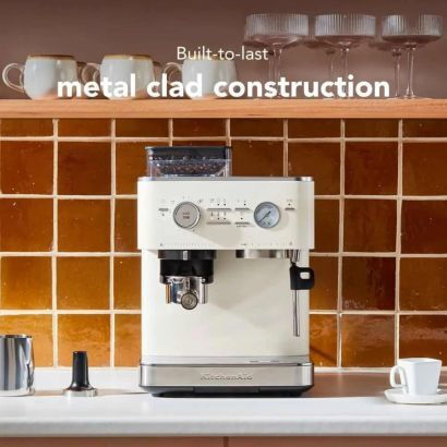 Kitchenaid Automatic Espresso Machine 1450W 15bar Pressure with Grinding Mill Porcelain 5KES6551EPL