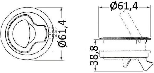 Recessed White Nylon Handle Without Lock