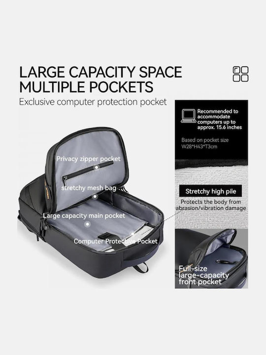 Mark Ryden Rucsac Impermeabil pentru Laptop 15.6" în Culoare Neagră
