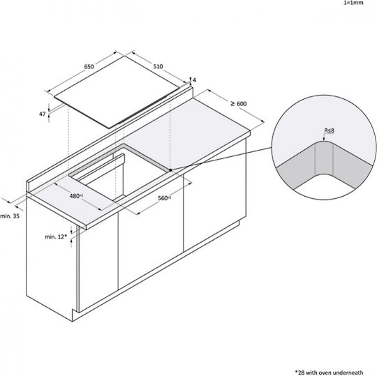 Haier Серия 4 Smart Индукционен Автономен Плот с Lock Function 65x51см.