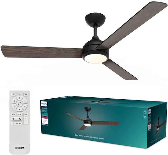 Philips Velyx Deckenventilator 132cm mit Leuchte Braun / Schwarz