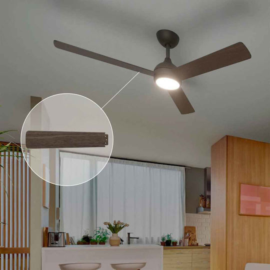 Philips Velyx Deckenventilator 132cm mit Leuchte Braun / Schwarz