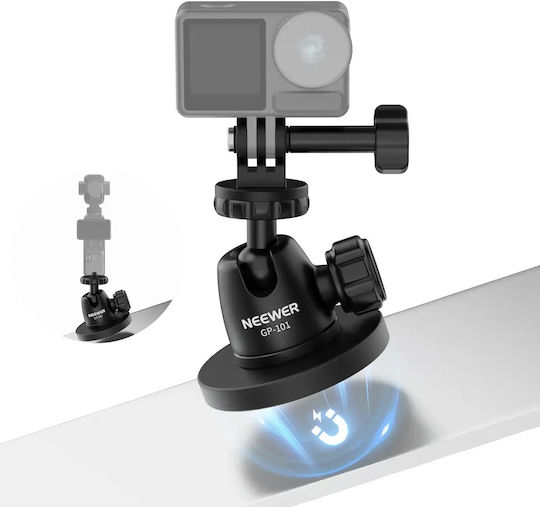 Neewer Basics Gp-101 Suport Magnetic Pentru Dslr Camere De Acțiune Cap Bilă Rotativ 360 De Grade Bază Cu 6 Magneți Protecție Din Silicon Împotriva Zgârieturilor Filet De 1/4 Inch Compatibil Gopro Insta360
