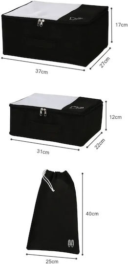 SteweHome Organizer Case Black 3 Pieces