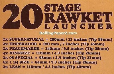 Raw Rawket 84mm Ecru Τastaturen 20 Stück