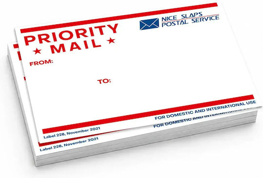 Nice Slaps Standard Aufkleber Priority Mail Rote Große 50 Stück 10,5 × 14,8 cm
