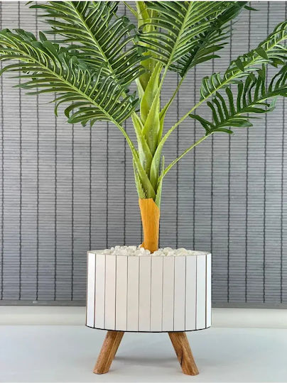 Stewehome Dekoratives Künstliches Areca-Palmenbaum Topfpflanze Für Wohnzimmer 18 Blätter