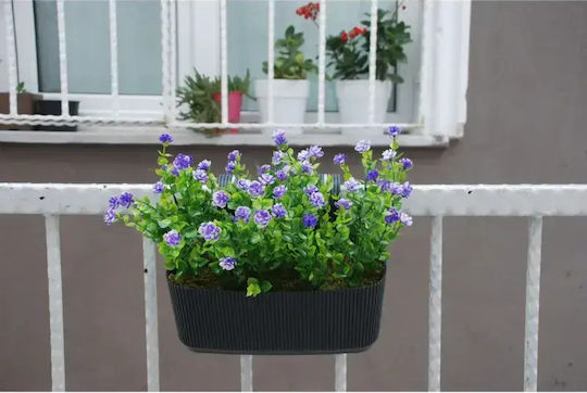SteweHome Dekorative künstliche Blumen Topfpflanze Anhängung Geländer Balkon Simsir Anthrazit