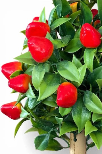 SteweHome Dekorative künstliche Blumen & Pflanzen Zitronenbaum Weiß Topfpflanze Beton Bambus Details Stein