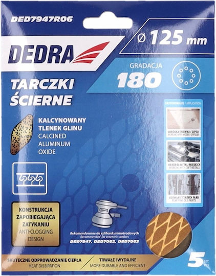 Δίσκοι Λειαντικοί Anti-clog 125mm #180 Βέλκρο Σετ 5 Τεμ